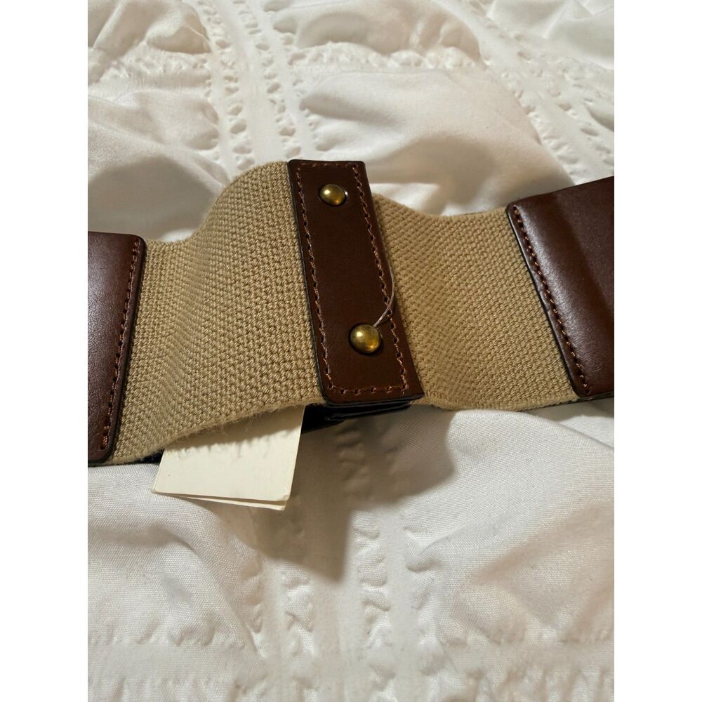 NWT Gap Canvas and Brown Leather Belt size M/L - Picture 5 of 7